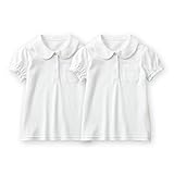 (ニッセン) nissen キッズ 女児 女の子 【 通学 制服 スクール フォーマル 】 綿100% 半袖 カットソー ブラウス ２枚組 白 身長 120cm