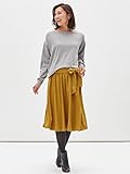 Angeliebe エンジェリーベ マタニティ ミモレ丈 フェイクス ウェード フレア スカート 妊婦服 産前 産後 アジャスター調節可 フリー マスタード 22312 22312100