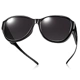 TINHAO オーバーグラス 偏光オーバーサングラス サングラス レディース めがねの上からオーバーグラス 偏光レンズ 紫外線 uvカット 小顔効果 運転/旅行/釣り サングラス偏光 ファッション サングラス