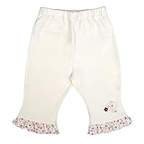 アスナロ（ボトムス ロングパンツ） ニットパンツ ベビー 女の子 裾フリル ズボン 小花柄 日本製80 バニラ