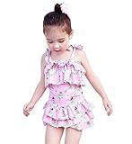 YY-Natuhi ベビー 女の子 水着 ワンピース 幼児 子供 キッズ スクール かわいい ガールズ スイムウェア 女児水着 水泳 UVカット90~130cm 海水浴 フレア ピンク (XXL)