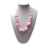 Lil' Jumbl Baby Teething Necklace | Organic Food Grade Silicone | BPA-Free (Pink) [並行輸入品]