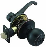 Design House 741165 Scroll 2-Way Latch Entry Door Knob and Handle, Adjustable Backset, Oil Rubbed Br