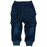 《秋冬春対応》 CHILD CHAMP(チャイルド チャンプ) デニムニット裏シャギー長丈カーゴパンツ 110cm/NB NO.C-271079