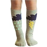 Plus Nao(プラスナオ) 子供用 ハイソックス 靴下 雲＆雷デザイン 女の子 男の子 0才-6才 肌着 下着 くつ下 ベビー キッズ ジュニア 0-1才 白