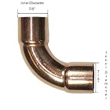 Libra Supply 90度Long TurnエルボC X C、銅圧力パイプ継手配管供給 3/4'' LS-9022