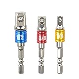 TIMESETL ソケットアダプターセット 3本組 差込角 6.35(1/4)・9.5(3/8)・12.7(1/2) mm インパクトドライバー用