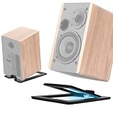 Hunenoru スピーカースタンド 卓上 ペア スピーカー台 共振軽減 デスクトップスピーカー用スタンド メタルデスクスピーカースタンド PCスピーカー ゲームスピーカー 小型デスクトップスピーカースタンド 斜め スタジオスピーカー用 スタンド 2台1組 (ブラック)
