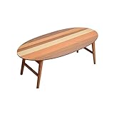 オーバルテーブル ローテーブル ミックス サーフテーブル 4種の木材を使用したミックスリビングテーブル/ アメリカンウォールナット、バーチ、ピーチ、マイクーリー