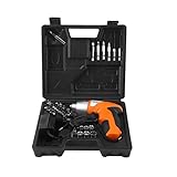 LORIA・JP充電式 電動ドライバー セット 正逆転切り替え 750 RPM スピード 本ビット 44本豊富な付属品 ハングロープ付き ZM522300