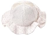 (ラボーグ)La vogue ベビー用ハット つば広ハット 赤ちゃん サンバイザー キャップ キッズ 帽子 花柄 女の子 女児 UVカット 日焼け防止 (ホワイト)