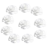 Fityle DIY手工芸品　人工シルク　ローズ　ヘッド　花飾り　結婚式フラワー　パーティーアクセサリー　5cm10個入り　全11種選べ - 白, 5cm