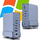 15in1 縦置き USB C ドッキングステーション 3画面 出力 4K DP HDMI 2つ トリプルディスプレイ USB3.2 Micro SD/SDカードリーダー 有線LAN PD対応 最大100W 3.5mmミニジャック USB Type C MacBook Pro Air、iPad Pro Air、Surface Pro Goなど対応- ブルー