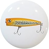 CarolinaハードウェアとDecor 2402イエロー釣りルアーセラミックキャビネット引き出しノブ