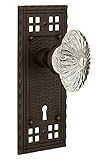 Nostalgic Warehouse Craftsman Plate with Keyhole Oval Fluted Crystal Glass Knob Passage - 2.375 Oil-