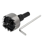 uxcell　ホールソー　ドリルビットホールソー　シルバートーン　ブラック　HSS　27mm