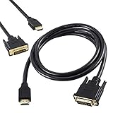 Rosebe HDMI-DVI 変換ケーブル、1M、1.5M、1.8M 双方向対応 1080P - HDMI-DVI変換ケーブル ハイスピード (1.5M-5FT)