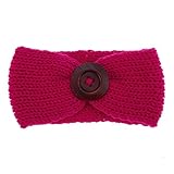 Domybest 秋冬 子供ヘアバンド コットンのベルト かわいい木製のボタンを飾る 編み物 良い弾力性 暖かく保つ 百日記念 誕生日 出産祝い 写真小道具 0-3歳に適して 9色