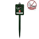 NETKEY 動物撃退器 ソーラー式 超音波5段調節 野良犬&猫よけ 有害動物の退治と駆除 超音波発生装置 CE&RoHS認証 日本語取扱説明書付き