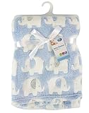 "First Steps" Luxury Soft Fleece Baby Blanket in Cute Elephant Design 75 x 100cm for Babies from New