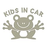 imoninn KIDS in car ステッカー　【パッケージ版】　No.22　カエルさん　（グレー色）