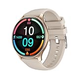 スマートウォッチ Bluetooth5.3 マルチ運動モード 1.43 インチ 通話機能 天気予報 音楽制御 酸素濃度 スポーツウォッチ IP67防水 活動量計 歩数計 腕時計 消費カロリー 文字盤自由設定 目覚まし時計 睡眠記録 Twitter/Line/SMS/メッセージ/着信通知 iPhone/Android対応（ゴールド）