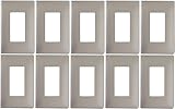 Legrand rwp26nicc6 Radiantニッケル1ギャングScrewless電気壁プレート – 数量10