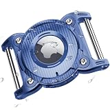 Airtag犬首輪固定器｜Airtag犬防水-犬首輪用Airtag固定器、取り外し可能な金属リング付き、頑丈なTPU、軽量、コンパクトサイズ、2.7 cm幅の首輪に適合