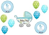 loonballoon It 's A Boy Buggy Carriage水玉ベビーシャワー( 9 )装飾用バルーンセットN