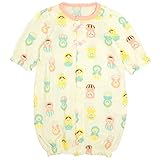 ベビー ツーウェイオール 前開き カバーオール ドレスオール 赤ちゃん 新生児 ピンク-(PK) 50-70cm