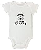 面白いスーパーヒーロー男の子または女の子Onesie " Storm Pooper " Funny Threadzキッズ カラー: ホワイト