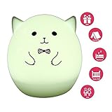 teepao LovelyソフトシリコンLEDカラフルなベビーナイトライト、USB充電式子供夜ランプウォームホワイト、呼吸7-color、子供1つ3色照明モードの大人のベッドルーム(627287566
