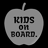 リンゴ kids on board カッティング ステッカー シルバー 銀