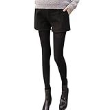 Cozy Maker（C&M）マタニティ パンツ ズボン 産前産後 レディース スポーツ 妊婦 ゆったり 楽チン カジュアル 大きいサイズ ショートパンツ 秋冬 (2XL, ブラック)