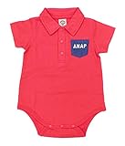 ANAP KIDS ポケットデニムロンパース レッド 70
