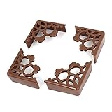 (Coffee) - 8Pcs PVC Plastic Hollow Out Style Furniture Desk Coner Protector Child Proof Corner Safet