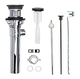 pf Waterworks Clogfreeユニバーサルバスルームシンク/洗面所ポップアップ排水(磁気ストッパー、クローム仕上げABSボディをオーバーフロー、アンティーク真鍮、pf0324-ab-ch