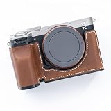 RYDSCAM カメラケース 、 対応 Sony ソニー A7C Mark II A7C2 α7CR A7CR 、 専用本革 カメラカバー 、 銀付本革本体手作り 、 独自開発グリップデザイン、握り心地 (コーヒー)