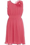 (アイビードレシング) Ivydressing 子供ドレス パーティードレス ウェディング フラワーガールドレス ジュニアドレス 披露宴 発表会 演奏会 ガールズ ショート ラウンドネック 花飾り キ
