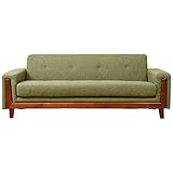 アビライト 大川家具 5色から選べる 天然木ベース付 ファブリック ソファシリーズ 3人掛け グリーン SKT-0165