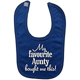 Royal Blue bib with White print 'MY FAVOURITE AUNTIE BOUGHT ME THIS' by Little Big Babies