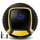 Sanjoki 車用空気入れ エアコンプレッサー 電動 ポンプ 12V LCDデジタル表示 LEDライト付き 自動車 自転車 150PSI 日本語取説 保証書付き