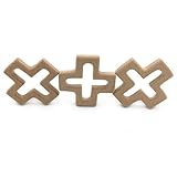 Kissteether 3pcs 手作り木製品オーガニックセーフベビーテザークロスペンダントオーガニックナチュラルブナ木製玩具ハンドカット動物DIYベビーテザー看護アクセサリー (3pcs)