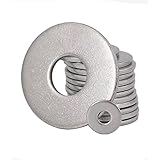 Bomcoo ステンレス鋼平ワッシャーM8、内径8mm*外径30mm*厚さ3mm、12個入りパック シルバーM8