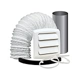 Dundas Jafine EXWTZW Bathroom Fan Vent Kit with 4 inch x 5' Vinyl Duct, Wall Style [並行輸入品]