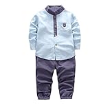 (プタス)Putars ベビー服 子供服 上下セット シャツ 男の子 長袖 フォーマル 三色 可愛い 秋 冬 スポーツ 運動会 旅行 記念日 プレゼント 1-4歳