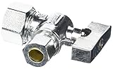 LDR 537 5202QT 3/8-Inch Comp by 5/8-Inch Comp Quarter Turn Shut-Off Angle Valve Low Lead, Chrome Pla