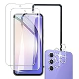 zbseeky Galaxy A54 5G 用 ガラスフィルム【2枚フィルム+2枚レンズ保護+ガイド枠付き】指紋認証対応 日本旭硝子AGC素