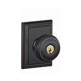Schlage Lock Company F51AGEO716ADD Aged Bronze Georgian Keyed Entry F51A Panic Proof Door Knob with 