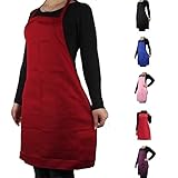 FUT(エフュ ト) 男女兼用シンプルエプロン　ベーシックスタイル作業着　スカーレット